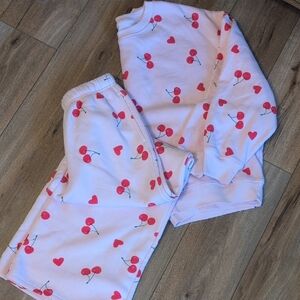Grayson Threads Cherry Print Pajama Set in Pink and Red